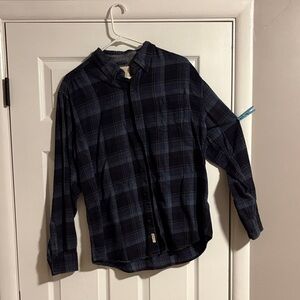 Weatherproof Men's Navy & Black Plaid Button-Down Shirt